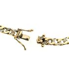 Image 5 of Gold flat gourmet link bracelet with diamonds