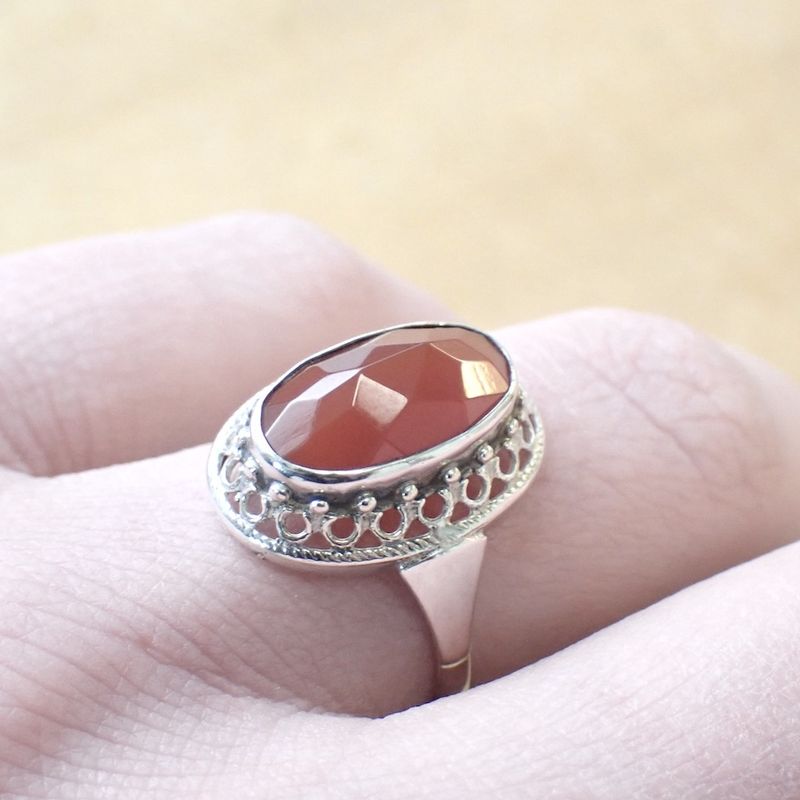Image 7 of Silver ring with carnelian | Antique