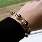 Image 7 of Antique gold boat bracelet with garnet