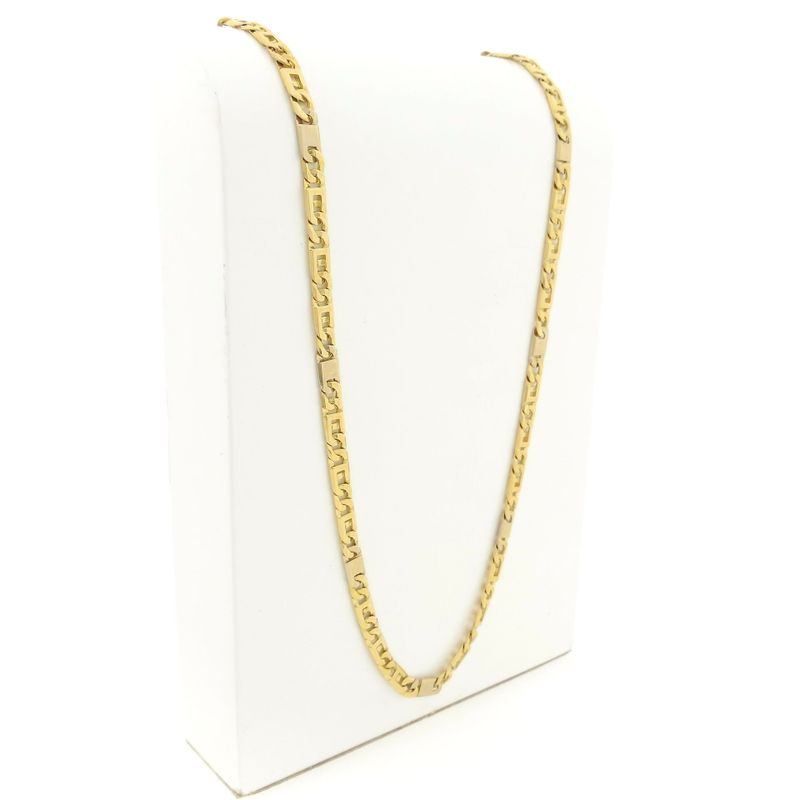 Image 3 of Two-tone gold navy link necklace