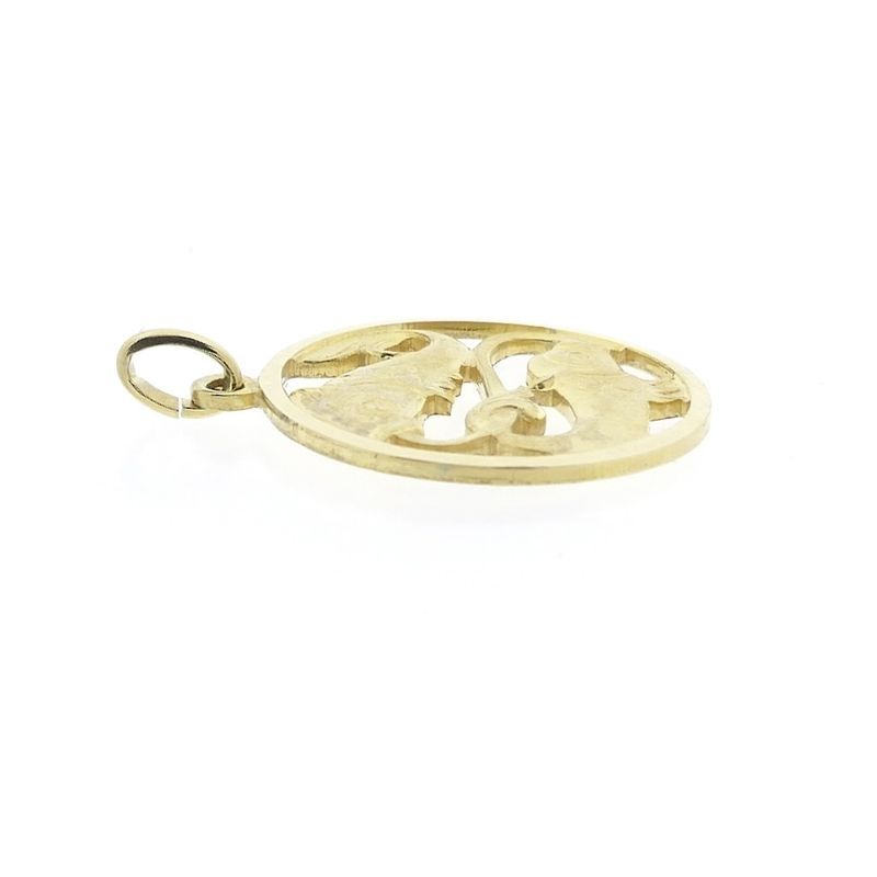 Image 9 of Gold zodiac sign pendant; Pisces