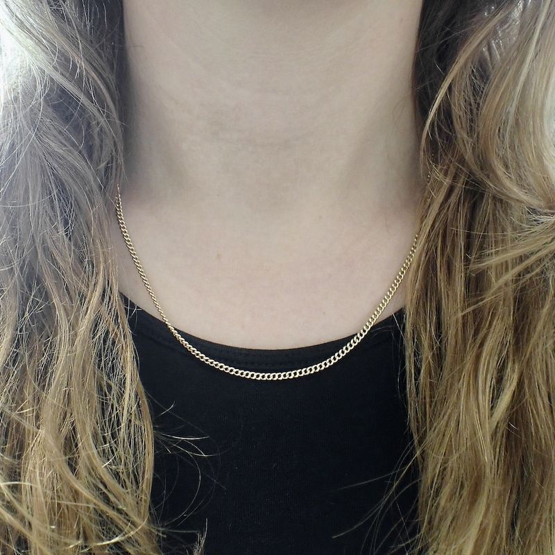 Image 8 of Gold gourmet link necklace | 49 cm