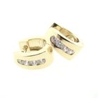 Image 1 of Gold earrings with zirconia | Ø 13 mm