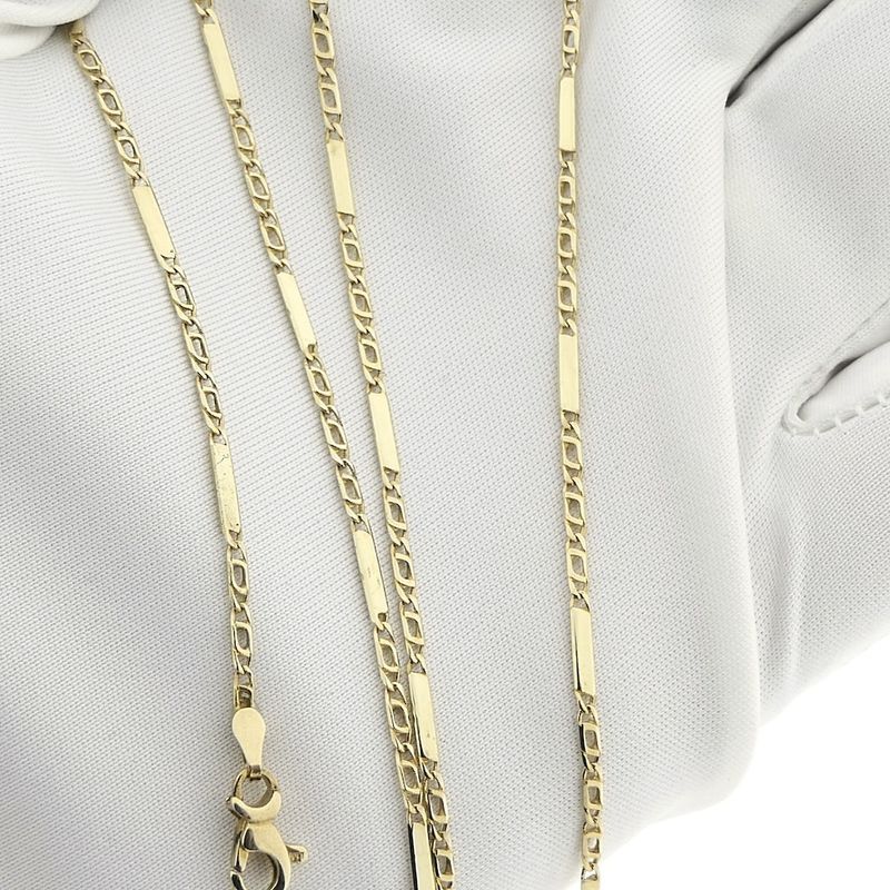 Image 8 of Gold closed Figaro link chain | 50 cm