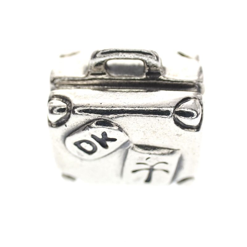 Image 3 of Pandora charm; Silver; Suitcase Charm