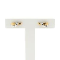 Bicolor gold stud earrings with zirconia