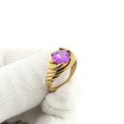 Image 9 of Vintage Gold Ring with Synthetic Purple Gemstone