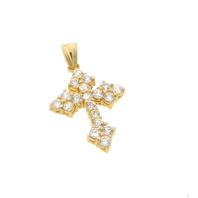 Image 2 of Gold cross pendant with zirconia