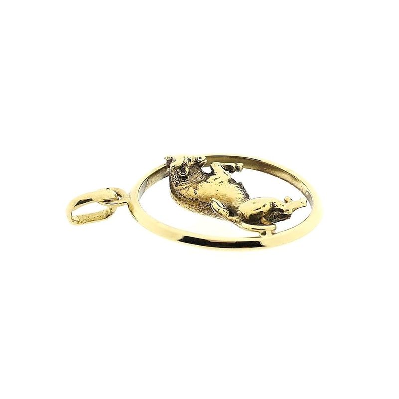 Image 4 of Gold zodiac sign pendant; Taurus