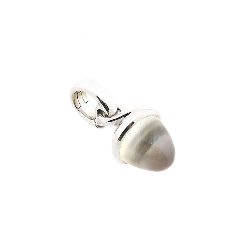 Afbeelding 3 van Witgouden hanger met maansteen