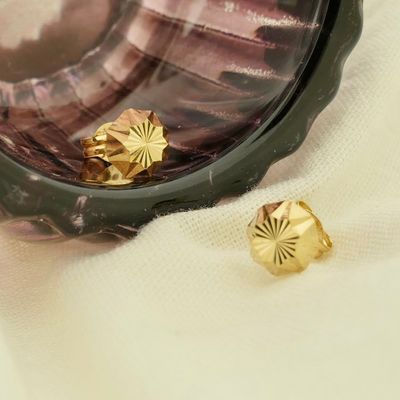Image 2 of Gold faceted stud earrings