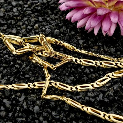 Afbeelding 2 van Gouden valkenoog schakelketting