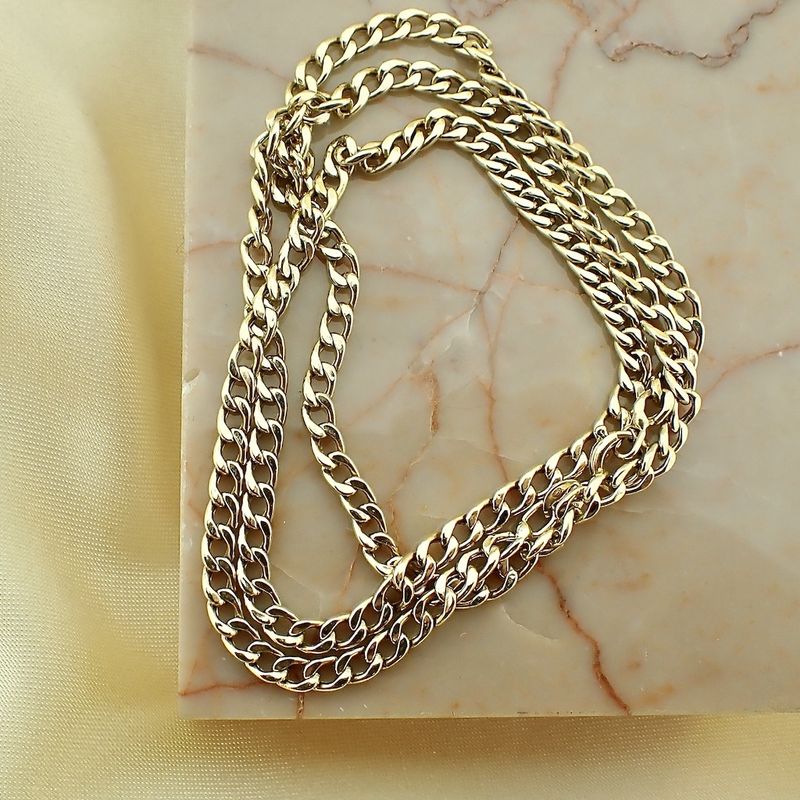 Image 5 of Gold gourmet link necklace | 53 cm