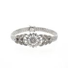 Image 1 of White gold herringbone link bracelet with 0.525 ct diamonds.