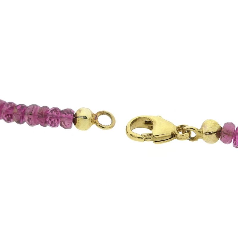 Image 6 of Pink tourmaline beaded necklace with gold clasp | 45.5 cm