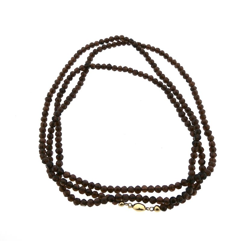 Image 8 of Glass bead necklace/saucer with gold clasp; Antique/vintage | 116 cm