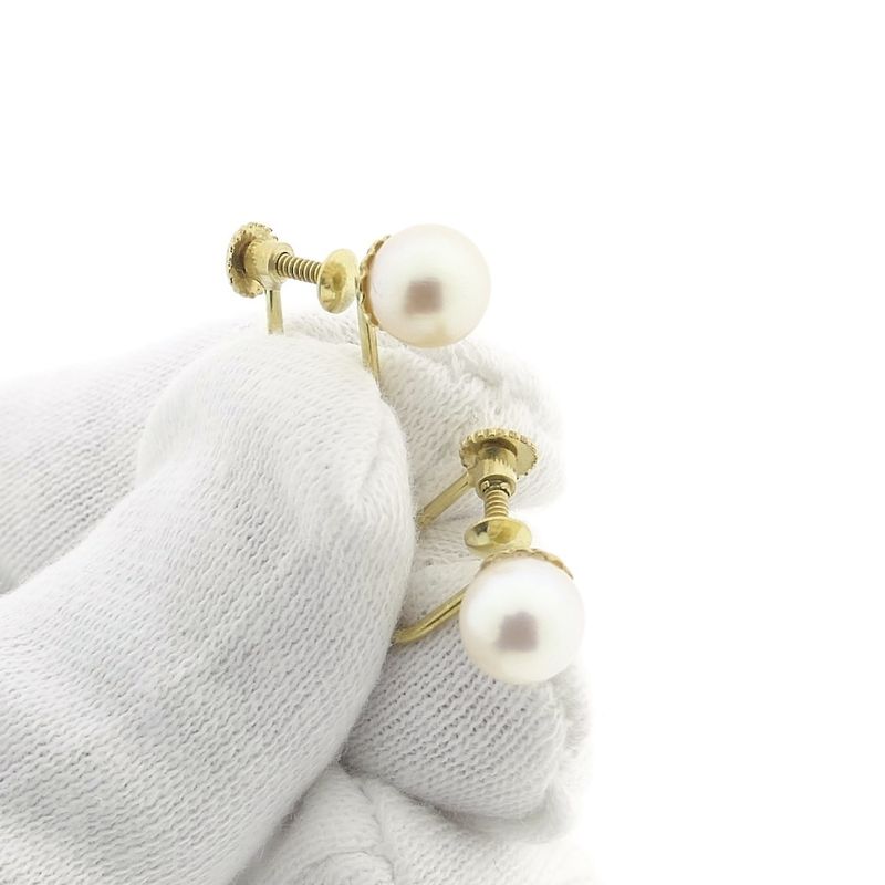 Image 11 of Vintage gold earrings with pearl