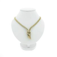 Gold herringbone link necklace