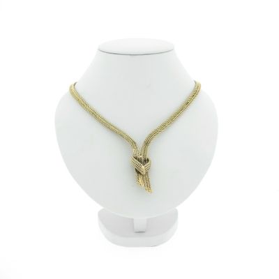 Image 1 of Gold herringbone link necklace