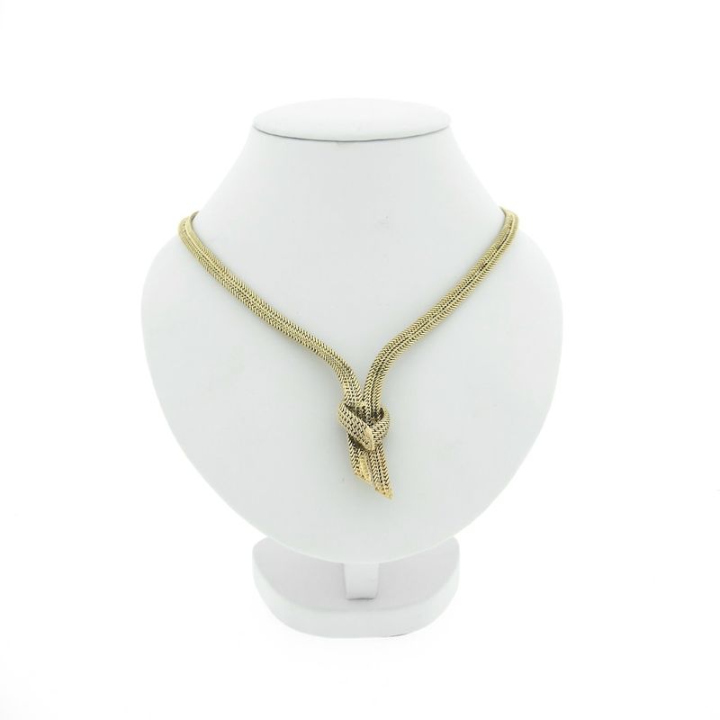 Image 1 of Gold herringbone link necklace
