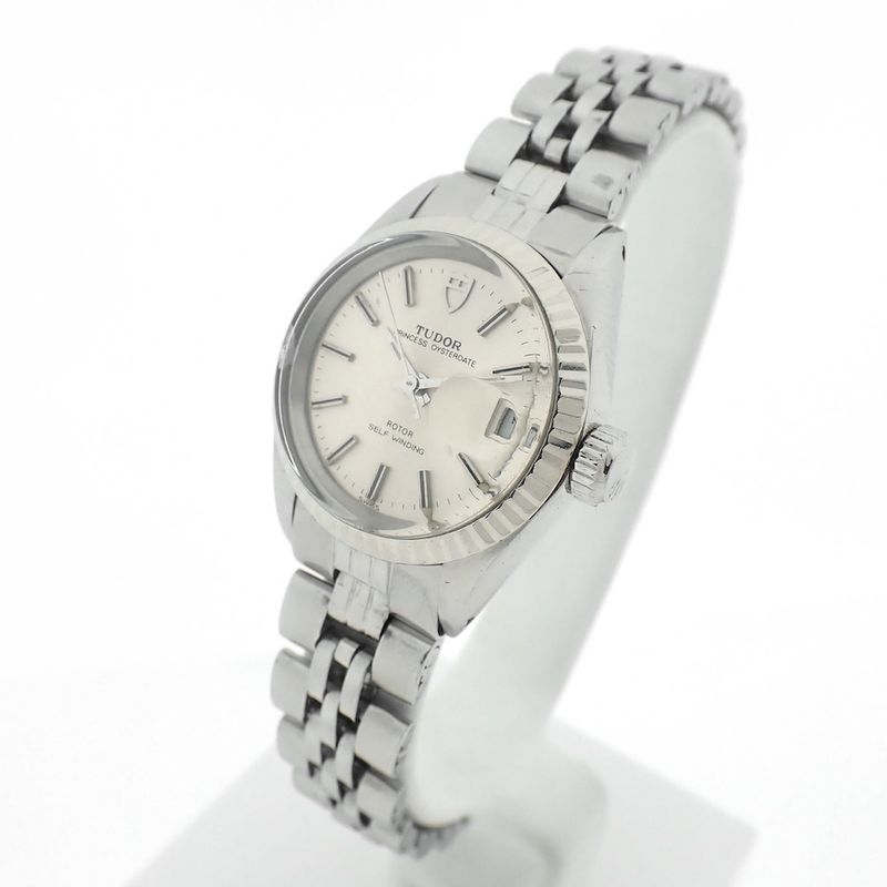 Image 2 of Tudor Princess Oysterdate; Automatisch dames horloge met witgouden bezel