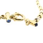 Afbeelding 8 van Bicolor gouden fantasieschakel collier met saffier | 44 cm