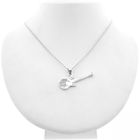 Image 7 of Silver pendant of a guitar with zirconia