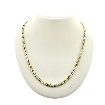 Image 1 of Two-tone gold gourmet link chain | 48 cm
