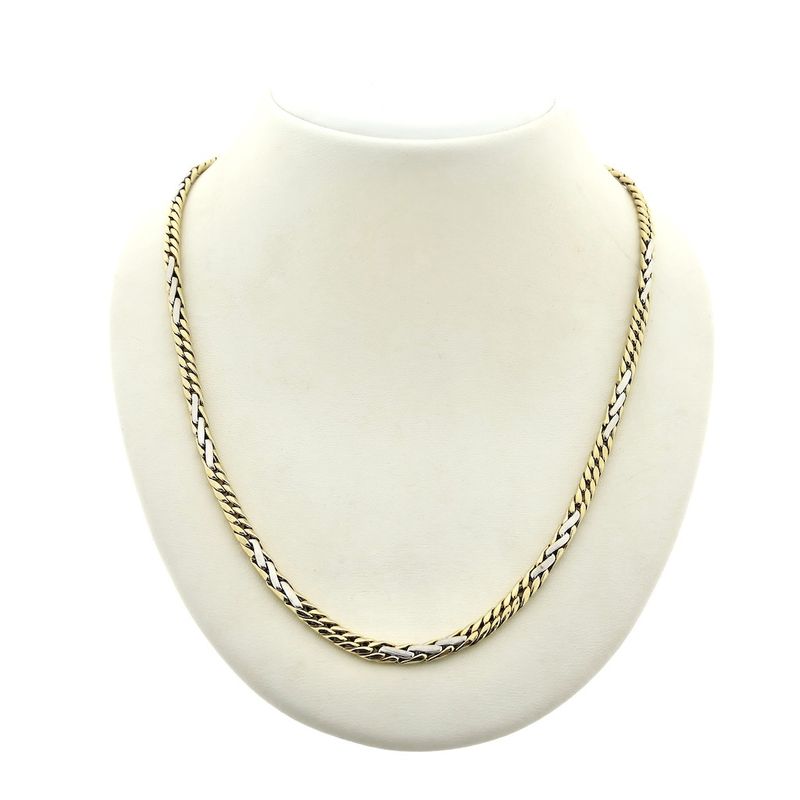 Image 1 of Two-tone gold gourmet link chain | 48 cm