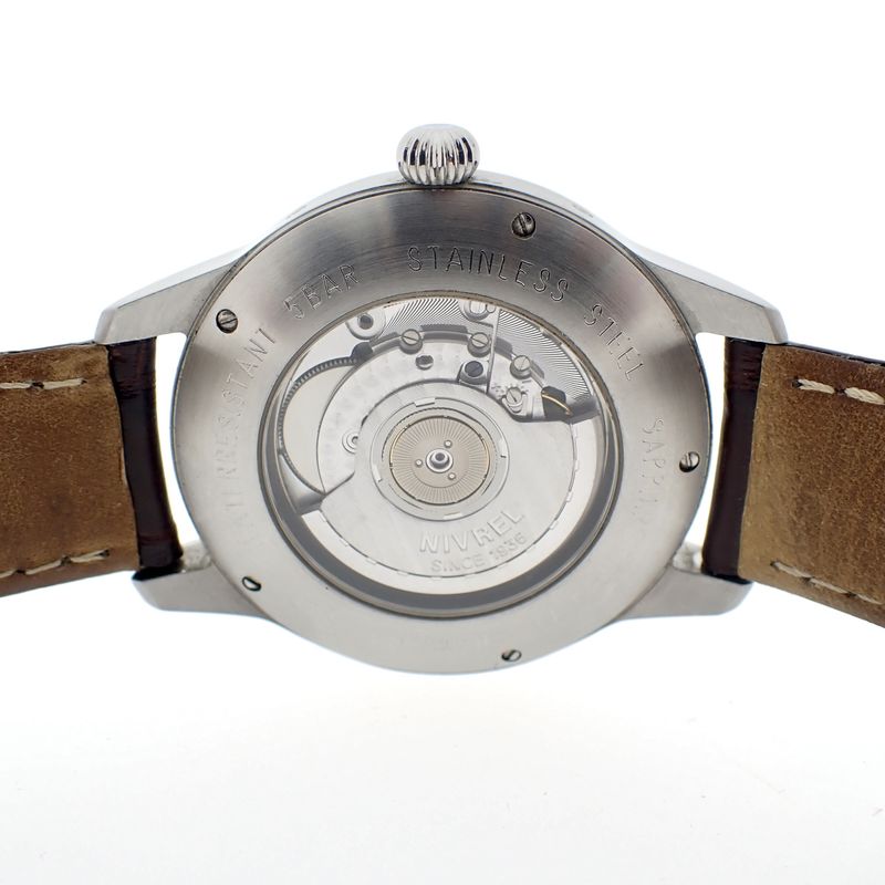 Image 4 of Nivrel Horaire L'Economiste; Automatic watch with moon phase and triple calendar