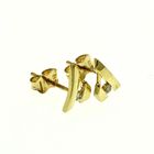 Image 2 of Yellow gold stud earrings with zirconia
