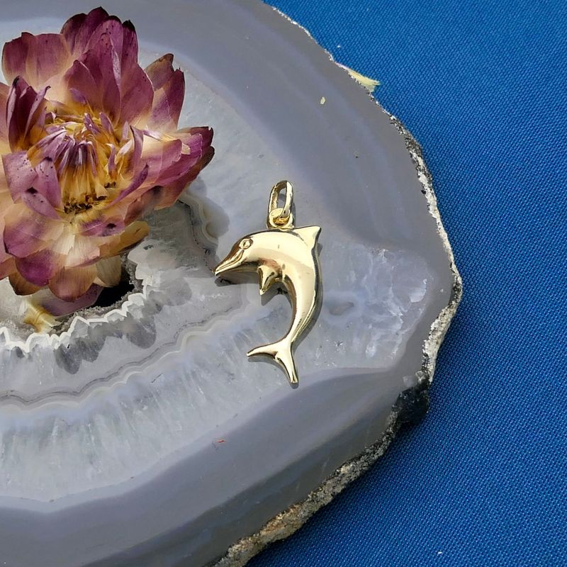 Image 2 of Golden dolphin pendant