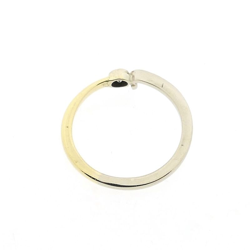 Image 4 of Two-tone gold ring with diamond; 0.10 ct.