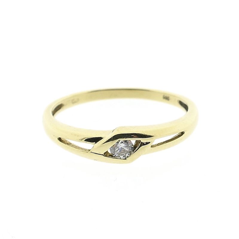 Image 3 of Gold solitaire ring with zirconia