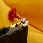 Image 2 of Bicolor Gold Solitaire Ring with Zirconia