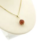 Image 6 of Vintage gold bullet pendant with carnelian