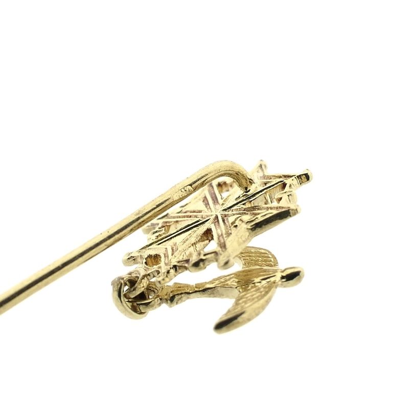 Image 4 of Antique gold lapel pin with a Huguenot cross
