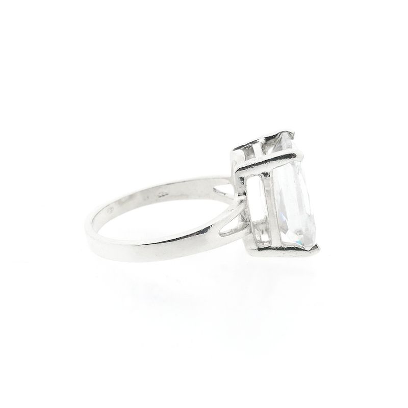 Image 5 of Silver solitaire ring with clear zirconia