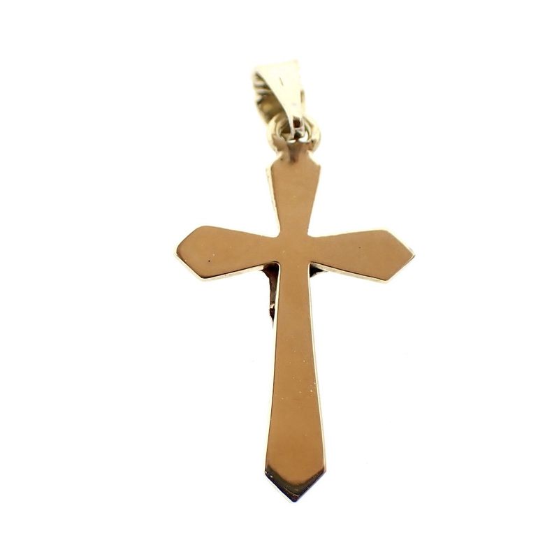 Image 4 of Two-tone gold pendant of a cross with corpus