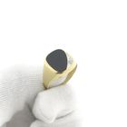 Image 10 of Gold men's signet ring with onyx and diamond | 0.01 ct.