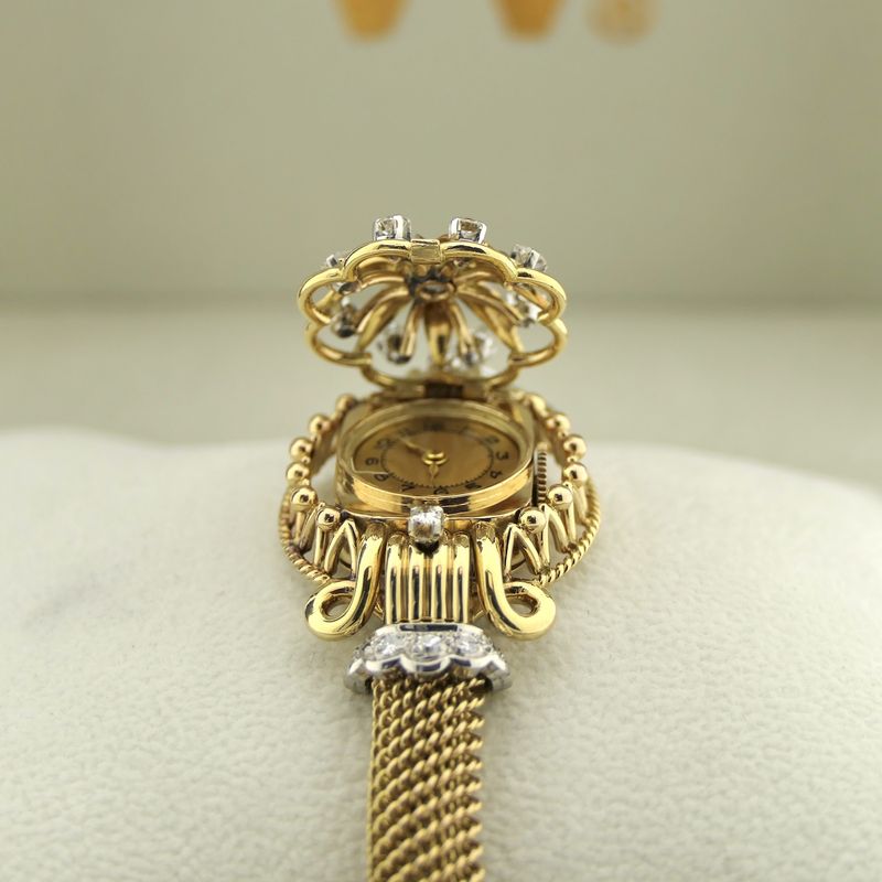 Image 19 of Swiss Geneva Bracelet/Cocktail Watch; 18k gold women's watch with diamonds