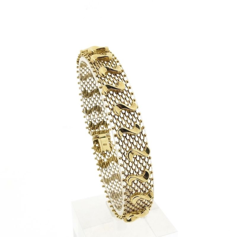 Image 1 of Gold gallery wire link bracelet