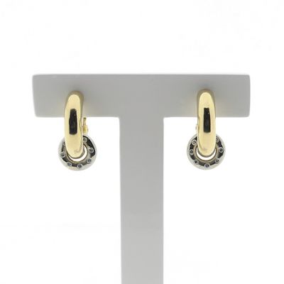 Image 1 of 18-karat two-tone gold earrings with 0.16 ct. diamonds