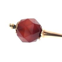 Vintage gold cone pendant with garnet