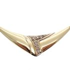 Image 5 of Gold necklace with fixed diamond pendant; 0.07 ct.