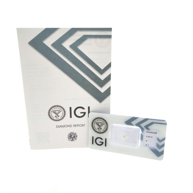 Image 3 of 0.49 ct. Brilliant cut diamond N/SI2 + IGI Certificate - Natural diamond