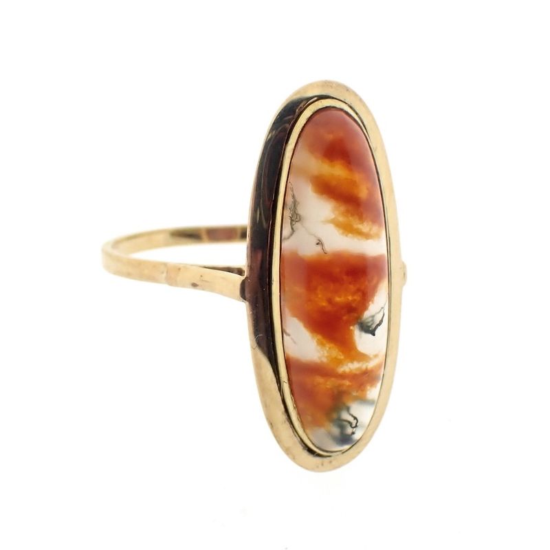 Image 7 of Gold ring with moss agate | Vintage
