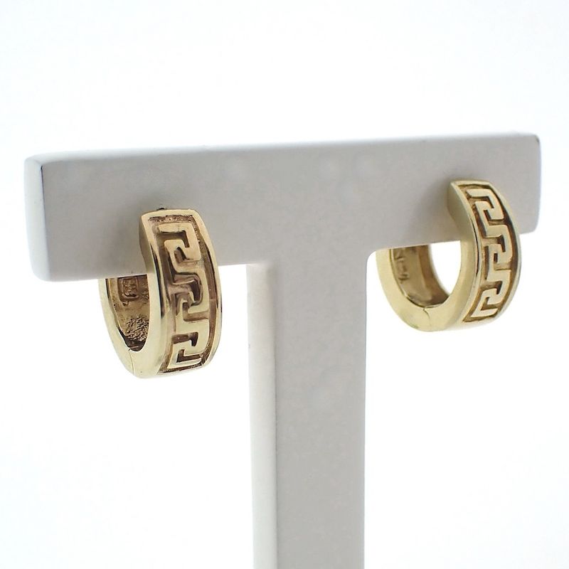 Image 1 of Gold earrings with a meandering pattern | Ø 16 mm