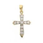 Image 1 of Gold cross pendant with zirconia