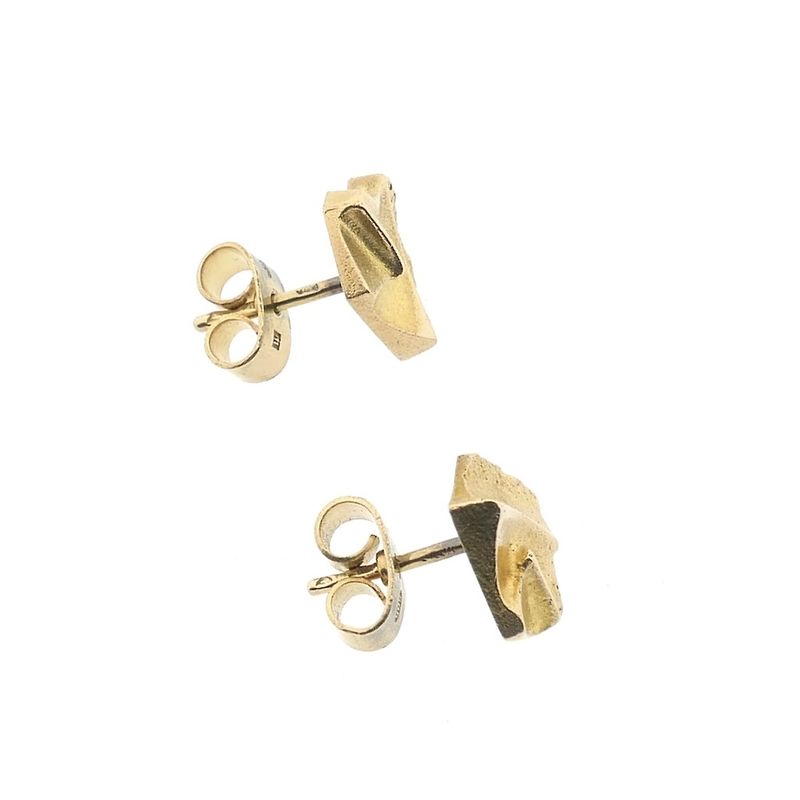 Image 9 of Gold stud earrings; Scandinavian design